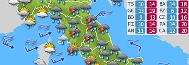 Meteo, maltempo da oggi a lunedì con Medusa